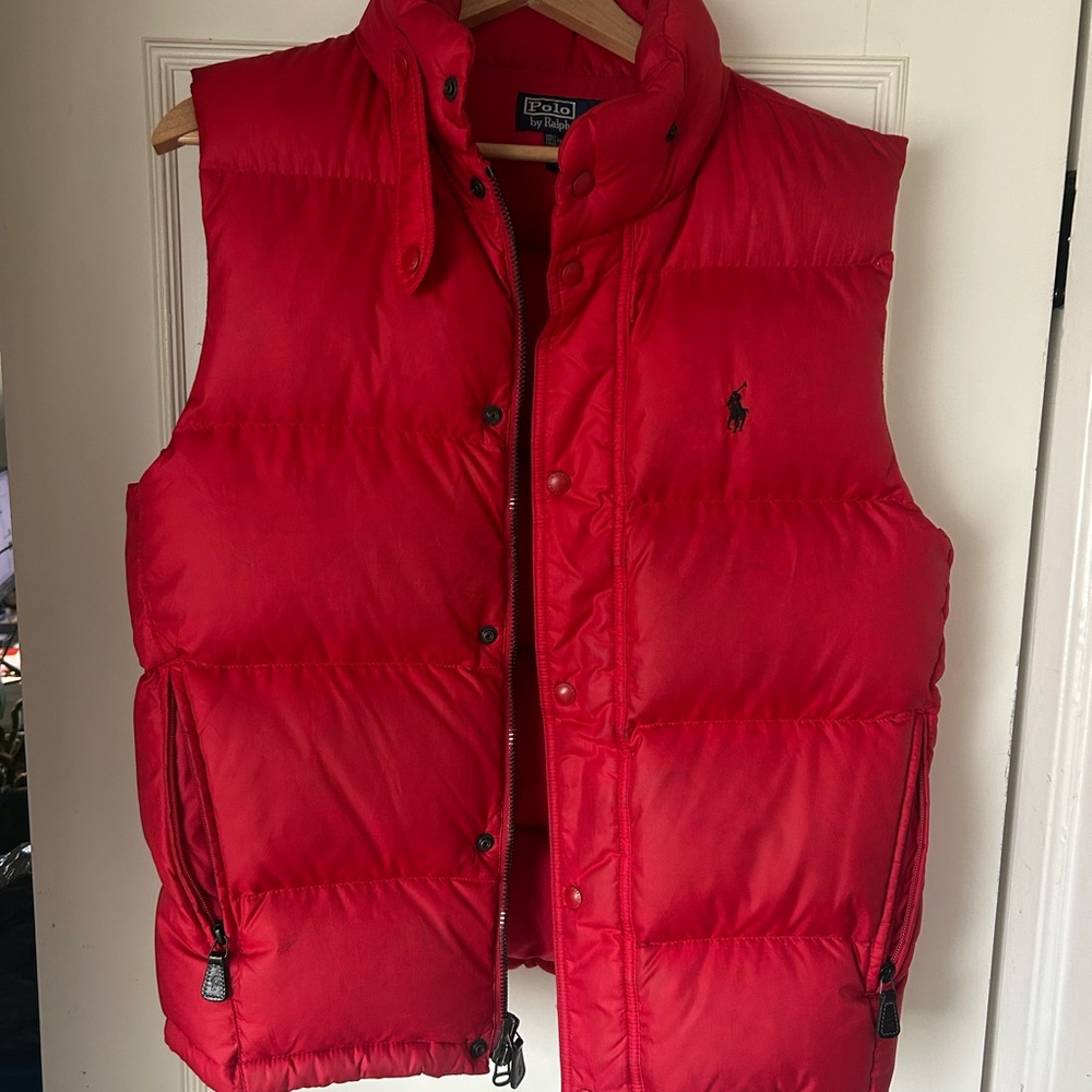 Polo by Ralph Lauren Men's Red Puffer Vest sz Small